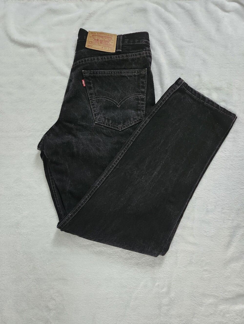 Vintage Men's LEVI'S 550 Relaxed Fit Jeans‎ Faded Black Size 33x32